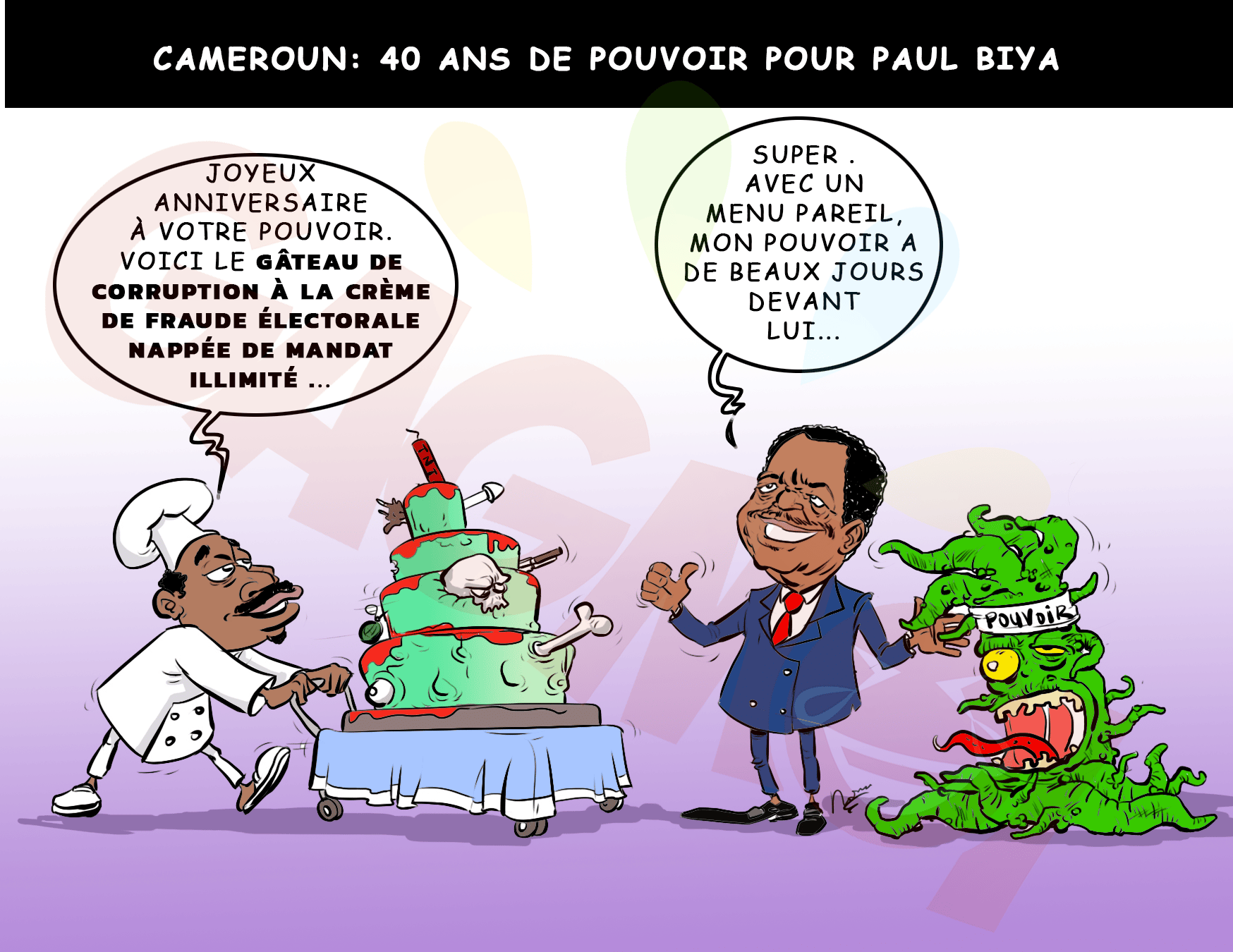 Cameroun #Paul biya #dictature#longevité pouvoir# actualité politique Afrique#dessin humour Afrique